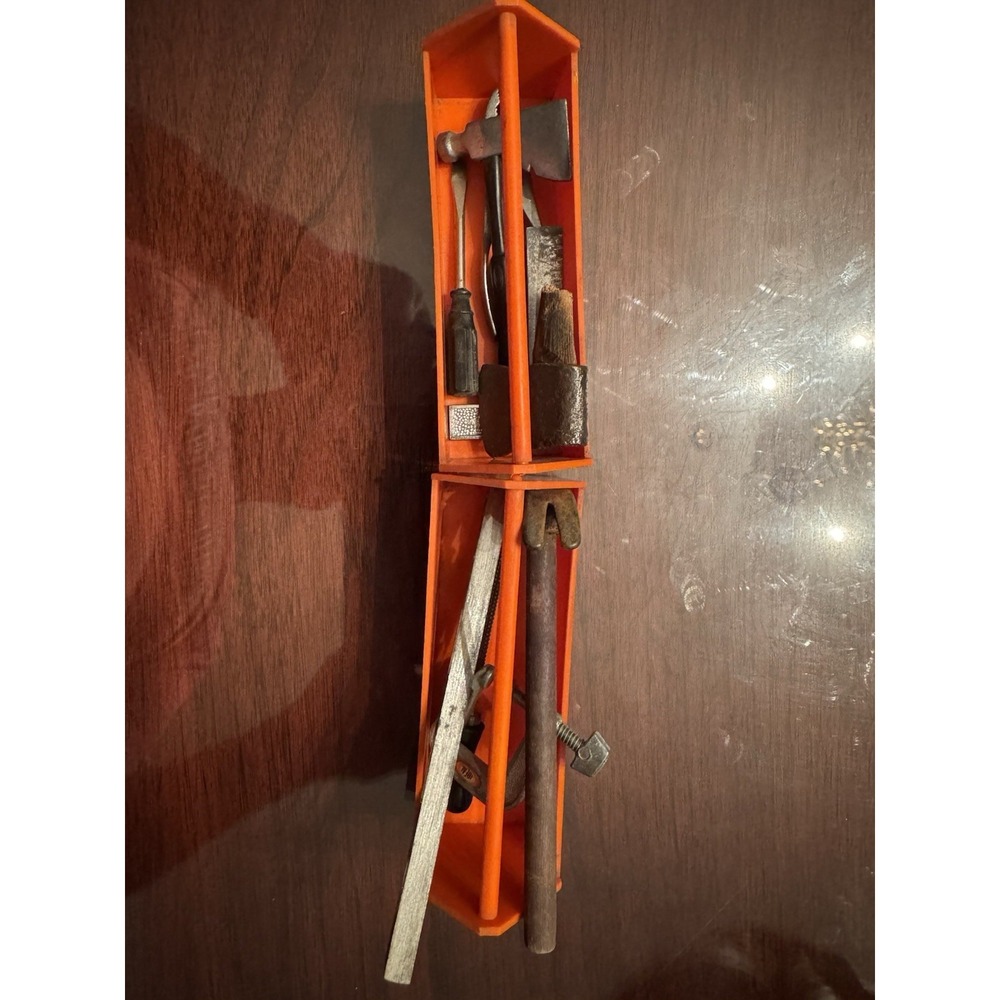 Antique Metal Toy Tools W/Plastic Toolboxes